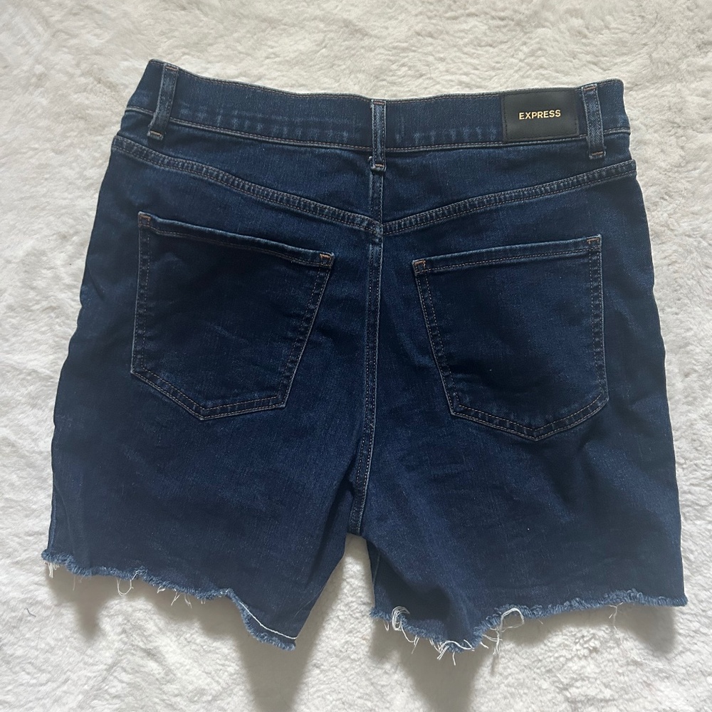 Express Midi High Rise Denim Short - Picture 2 of 2